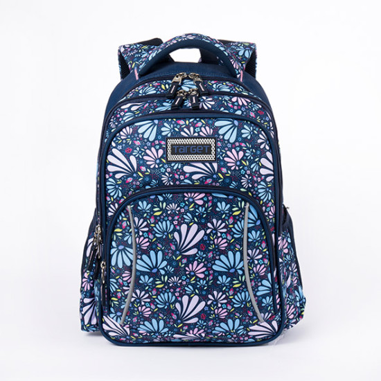 شنطة  مدرسية 2 طبقة 15.5" ظهر طبي لون واحد رقم 0808-10