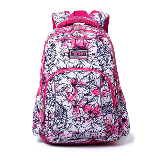 شنطة  مدرسية بناتي 2 طبقة 18" ظهر طبي لون واحد رقم 0817-10