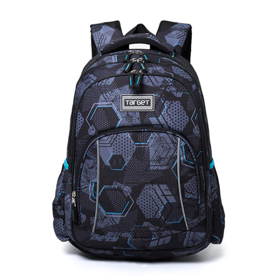 شنطة  مدرسية 2 طبقة 18" ظهر طبي لون واحد رقم 0818-10