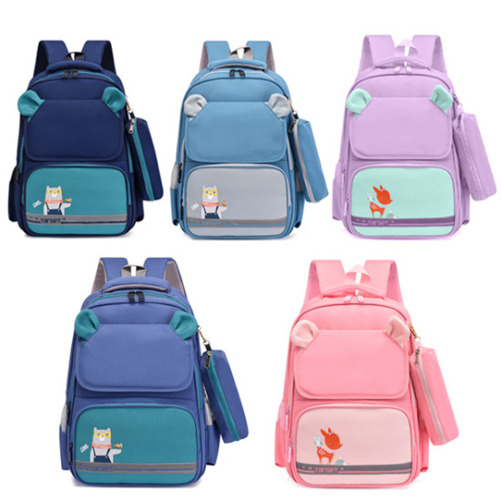 شنطة  ابتدائي ظهر طبي 2 طبقة 5 ألوان مع مقلمة رقم 0914-10