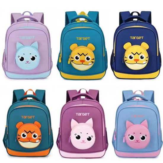 شنطة  رياض أطفال 13" ظهر طبي 1 طبقة 6 ألوان رقم 0922-10