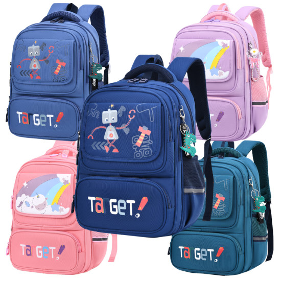 شنطة  مدرسية 2 طبقة ابتدائي ظهر طبي 5 ألوان رقم 3240