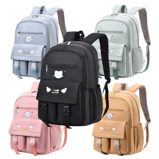 شنطة  مدرسية 2 طبقة ظهر طبي 5 ألوان رقم 3269