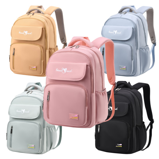 شنطة  مدرسية 2 طبقة ظهر طبي 5 ألوان رقم 3275