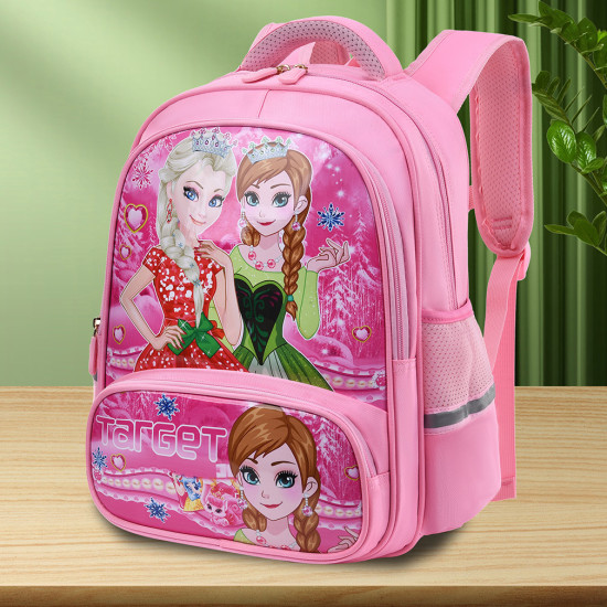 شنطة  ابتدائي 16 إنش 2 طبقة ظهر طبي زهري رقم 057