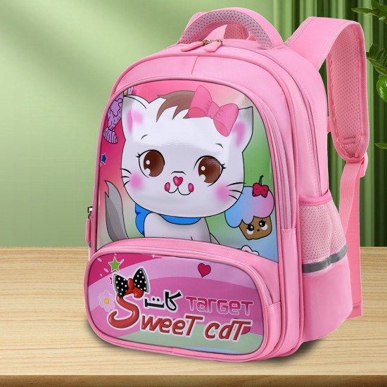 شنطة  ابتدائي 16 إنش 2 طبقة ظهر طبي زهري رقم BH-094