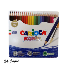 اقلام خشب 24 لون مائية CARIOCA علبة حديد رقم 42860
