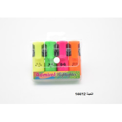 طقم أقلام فسفوري ميني ملون 4 لون رقم ADMIRAL COLOR
