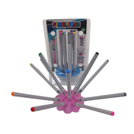 طقم أقلام 12 لون رفيع FineLiner 0.4 وردة ADMIRAL EDGE ( تالف)