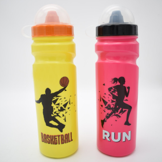 مطرة ماء 750 مل بلاستيك 3 ألوان مطبوعة غطاء ضغط  رقم SH721A