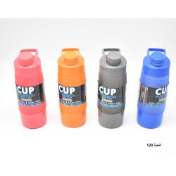 مطرة ماء 500 مل بلاستيك سادة مع كاسة 3 ألوان رقم NC030842