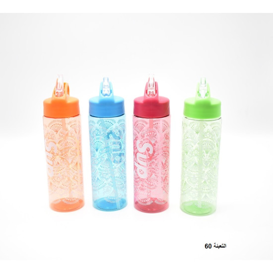 مطرة ماء 600 مل بلاستيك مقاومة للكسر 5 ألوان رقم E12-2