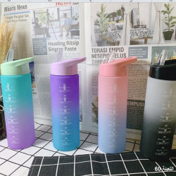 مطرة ماء 600 مل بلاستيك مطبوعة مقاومة للكسر 4 ألوان رقم SP16-01