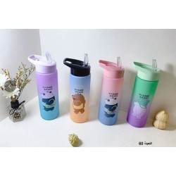 مطرة ماء 600 مل بلاستيك مطبوعة مقاومة للكسر 5 ألوان رقم DXP16-00