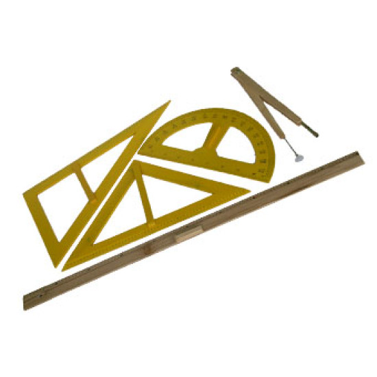 طقم أدوات مدرسية خشبي 5 قطع  AK003