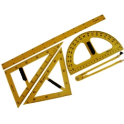 طقم أدوات مدرسية بلاستيك أصفر 5 قطع Tango 02-2414