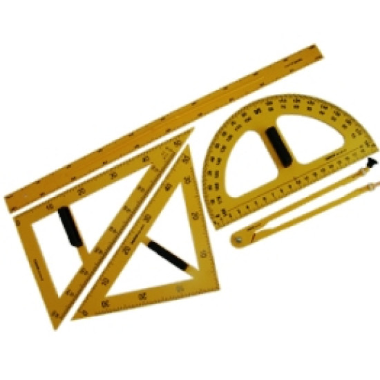 طقم أدوات مدرسية بلاستيك أصفر 5 قطع Tango 02-2414