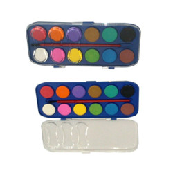 ألوان مائية 12 مستطيل مع فرشاة رقم QS021