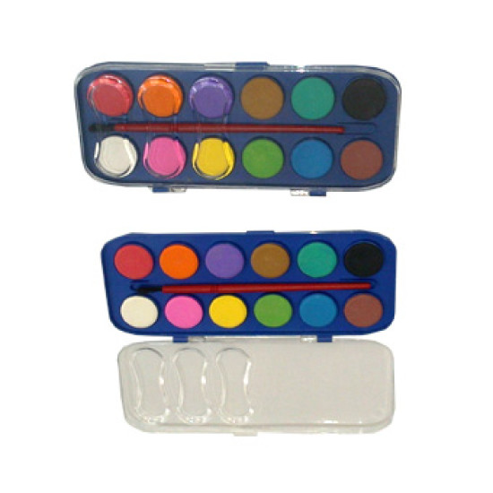 ألوان مائية 12 مستطيل مع فرشاة رقم QS021