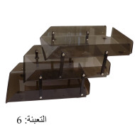 تريهات مكتب بلاستيك ثلاثي غير ثابت بني شفاف US-603