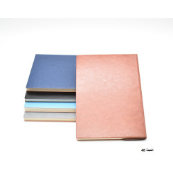 دفتر A5 تجليد فني غلاف جلد عادي 80 ورقة رقم 3825