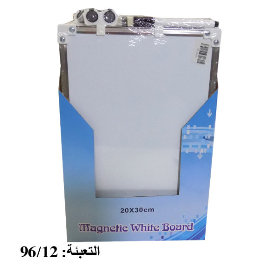 لوح أبيض مع قلم +2 مغناطيس حجم 20*30سم رقم G-2030 لوح أبيض مع قلم +2 مغناطيس حجم 20*30سم رقم G-2030