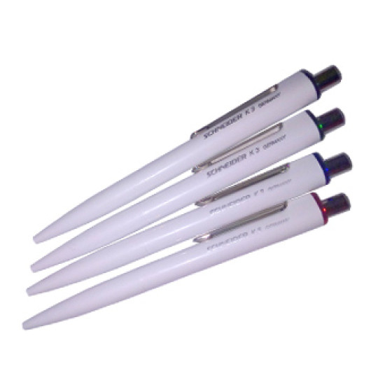قلم حبر شنايدر كبسة ابيض للدعاية رقم K3 رقم 3273