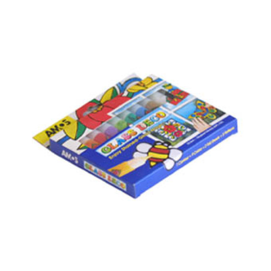 طقم ألوان زجاج مطاط 10مل10لون AMOS