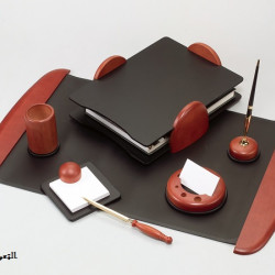 طقم مكتب 7 قطع غامق خشبي أسود/بني دائري  RS7MJ-1A