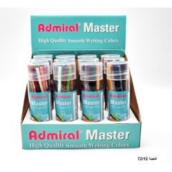 ألوان خشب بلاستيك 24 لون تعبئة درم ADMIRAL MASTER