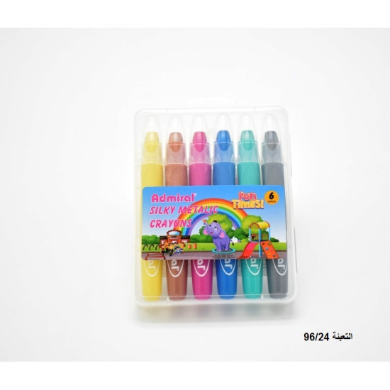 ألوان شمع جل ميتالك 6 لون علبة بلاستيك ADMIRAL