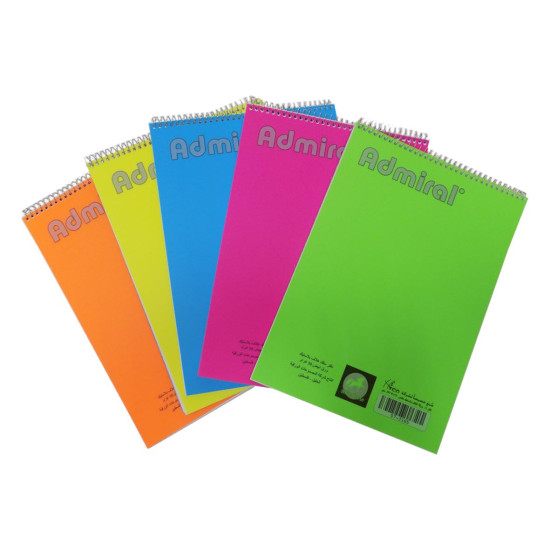 دفتر سلك بلوك 72 ورقة PP/كرتون مقاس ADMIRAL B5