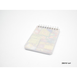 دفتر سلك بلوك جيب صغير A8 غلاف كرتون وجه شفاف