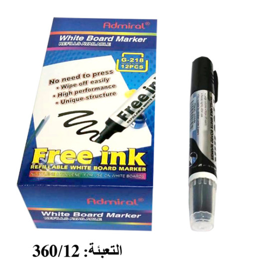 قلم فلوماستر لوح أسود قابل للتعبئة Admiral